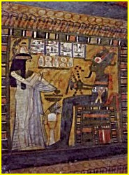 Tanetchedmout prsentant ses offrandes  OSIRIS, dieu des morts.